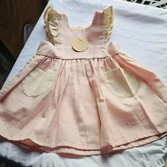 Girls Linen Dress - Picture 1 of 5